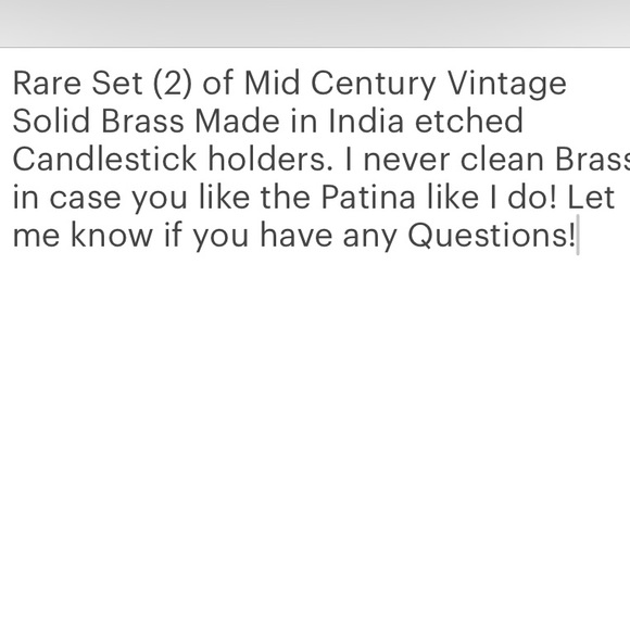 Mid Century Solid Brass Etched Tapered Candlesticks set! - Picture 6 of 6